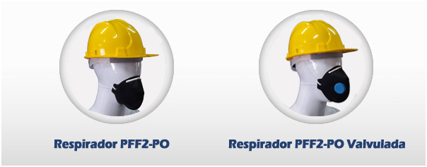 Respirador PFF2-PO e Respirador PFF2-PO valvulada