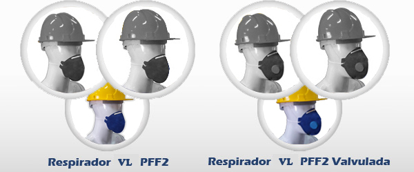 Respirador VL PFF2 e Respirador VL PFF2 valvulada